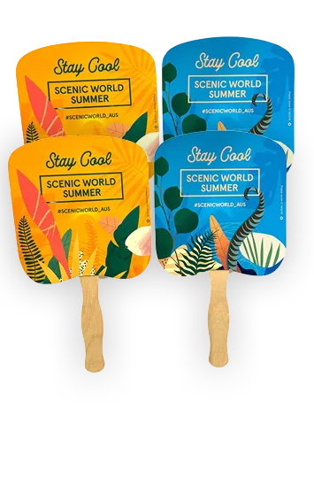 Bread Shape Paper Hand Held Fan with Wooden Handle