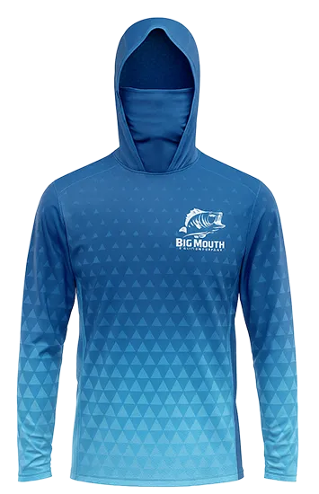 Fishing Long Sleeve Hoodie T-Shirt with Neck Gaiter