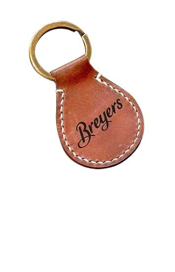 Leather Oval Keyring